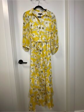 banana republic floral maxi shirt dress Banana Republic Long dress. Like New!
